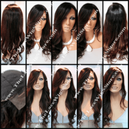 22inch-Lace Front-Wig-Natural-Dark-Roots-With-Red-Maroon-Ends