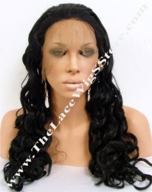 22inch Full Lace Synthetic Wig 25mm Curl Color 1B