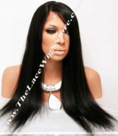 20" Full Lace or Glueless Wig Light Yaki Color 1, 1B or 2