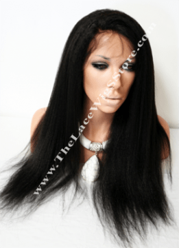 22inch Full Lace Wig Kinky Straight Color Natural Color